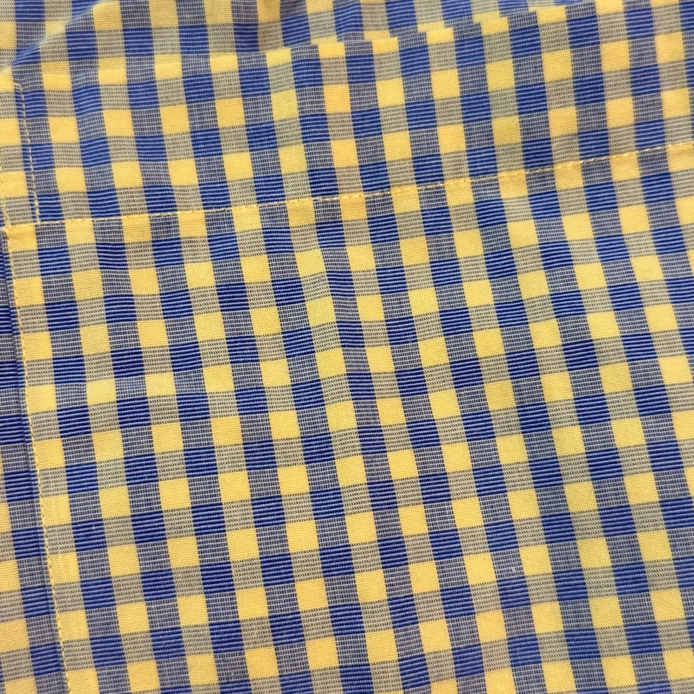 Brooks Brothers Button Down Mens XL Yellow/Blue Gingham Non-Iron Preppy Office - Picture 10 of 10